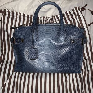 NWOT HENRI BENDEL SNAKE EMBOSSED CARLYLE SATCHEL